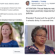 Screenshots of the Trump video ads appearing on Facebook, with text that says these are “real people” giving testimonials.